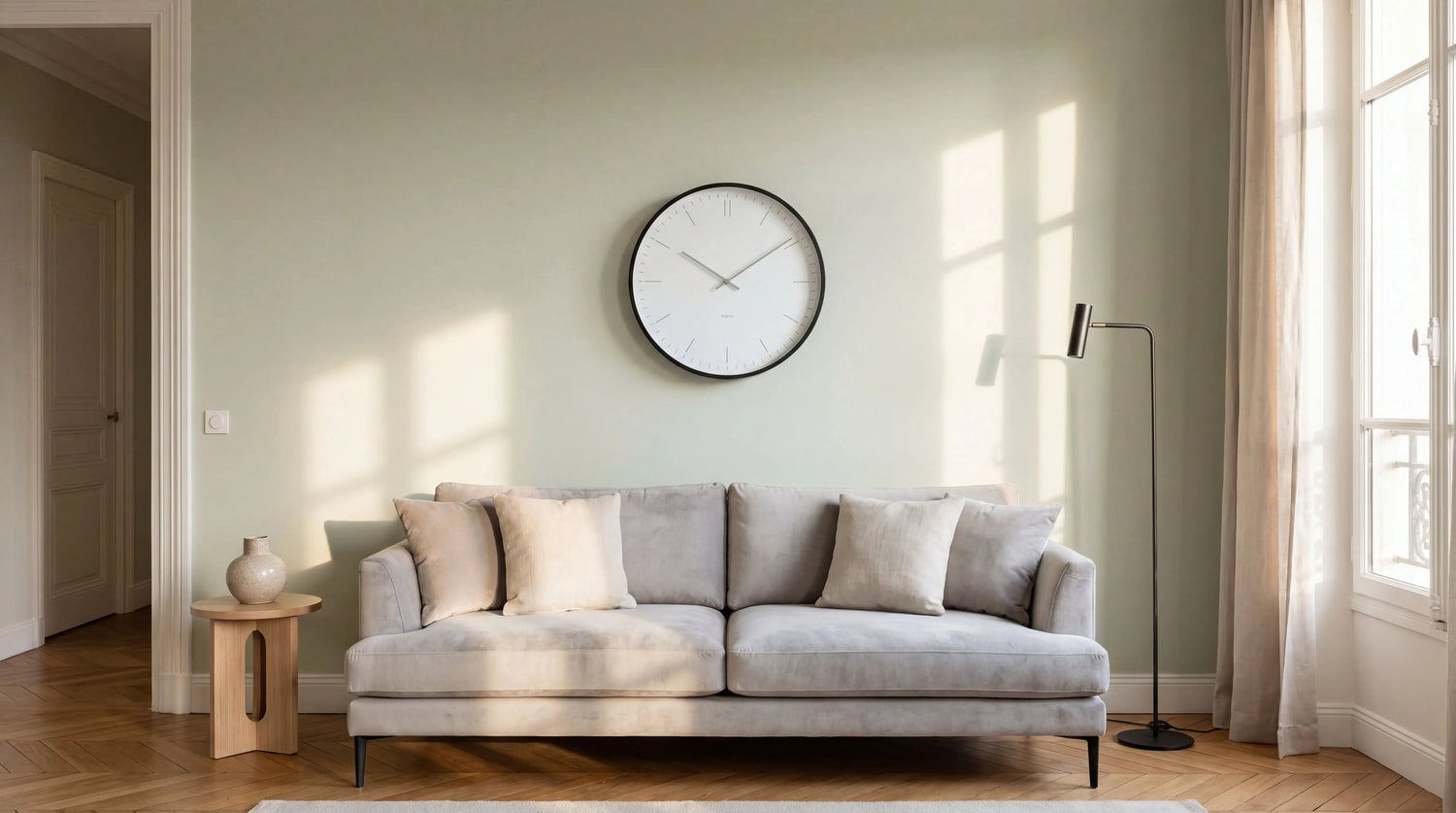 À quelle hauteur accrocher son horloge murale ? Le guide complet pièce par pièce - L'Horloge Murale