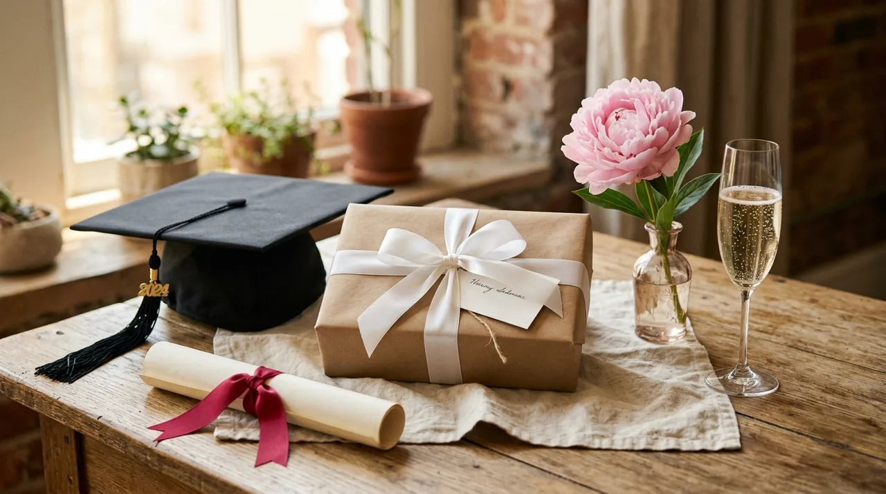 Cadeau de remise de diplôme horloge murale emballée avec une toque de diplômé