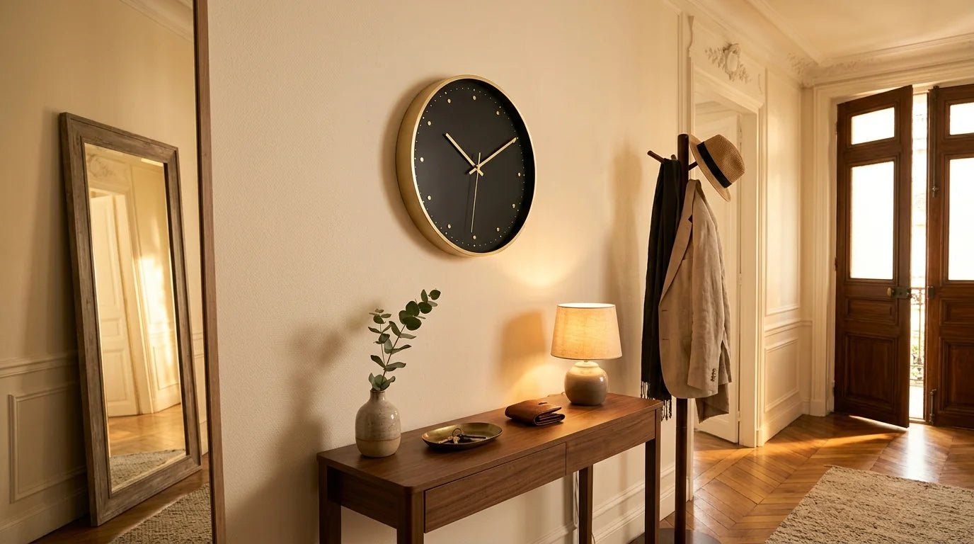 Horloge murale dans l'entrée : 7 idées pour transformer votre hall - L'Horloge Murale