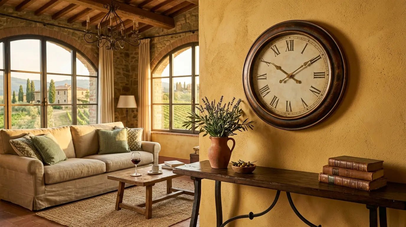 Horloge style méditerranéen : ambiance Provence et Toscane - L'Horloge Murale