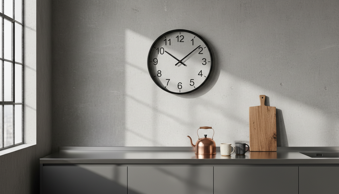 Horloge murale originale métal noir industriel atelier moderne cuisine loft style station train