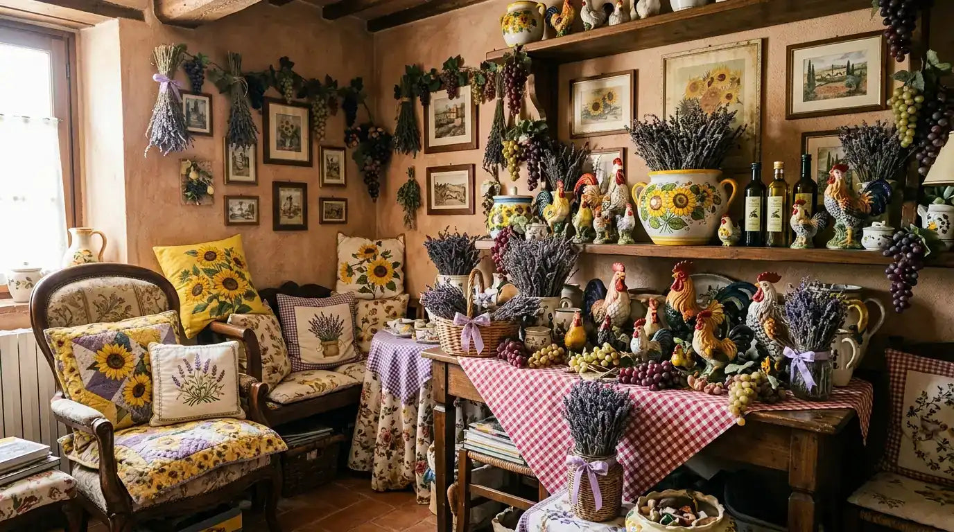 Erreur de déco méditerranéenne trop chargée excès motifs tournesol cliché