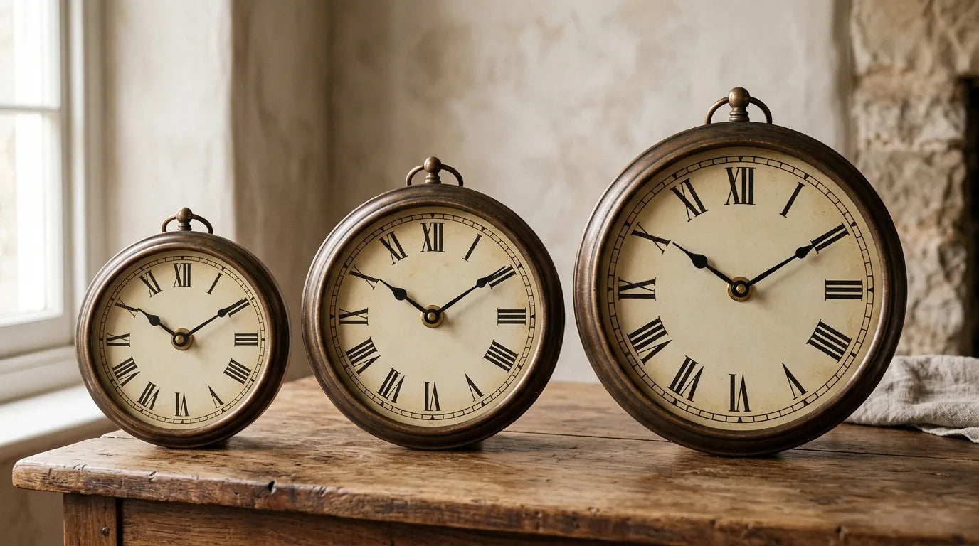 Famille de style commune plusieurs horloges murales toutes vintage bronze