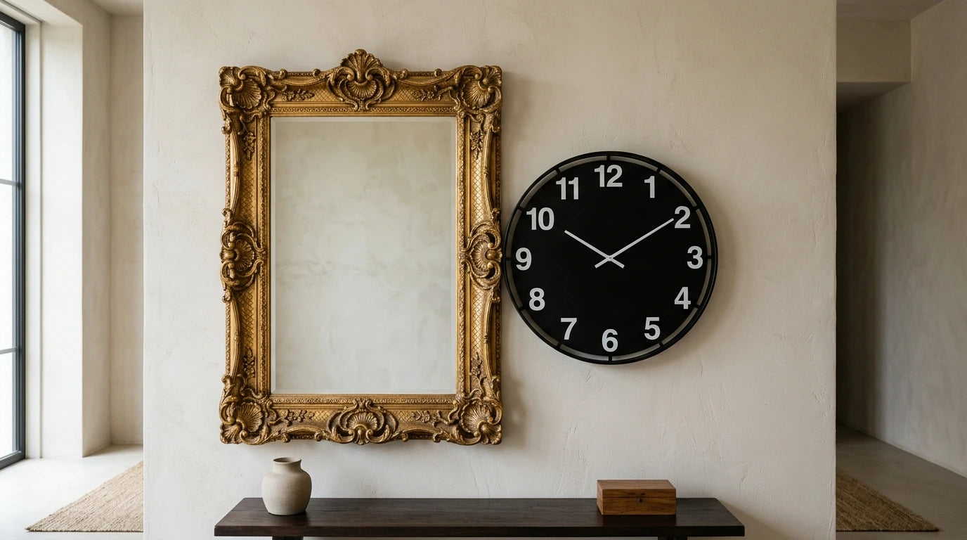 Erreur d'association horloge et miroir aux styles qui jurent avec des cadres incompatibles