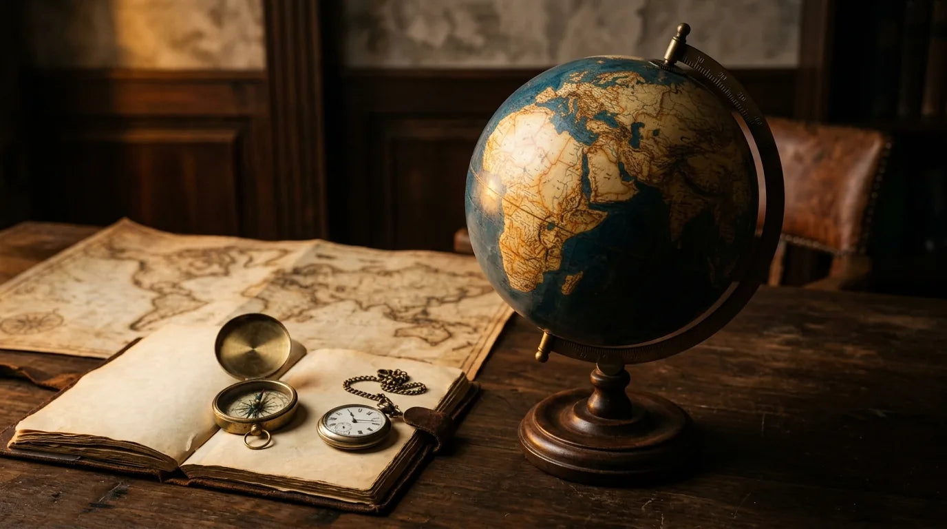 Globe terrestre illustrant les fuseaux horaires et le passage du jour à la nuit