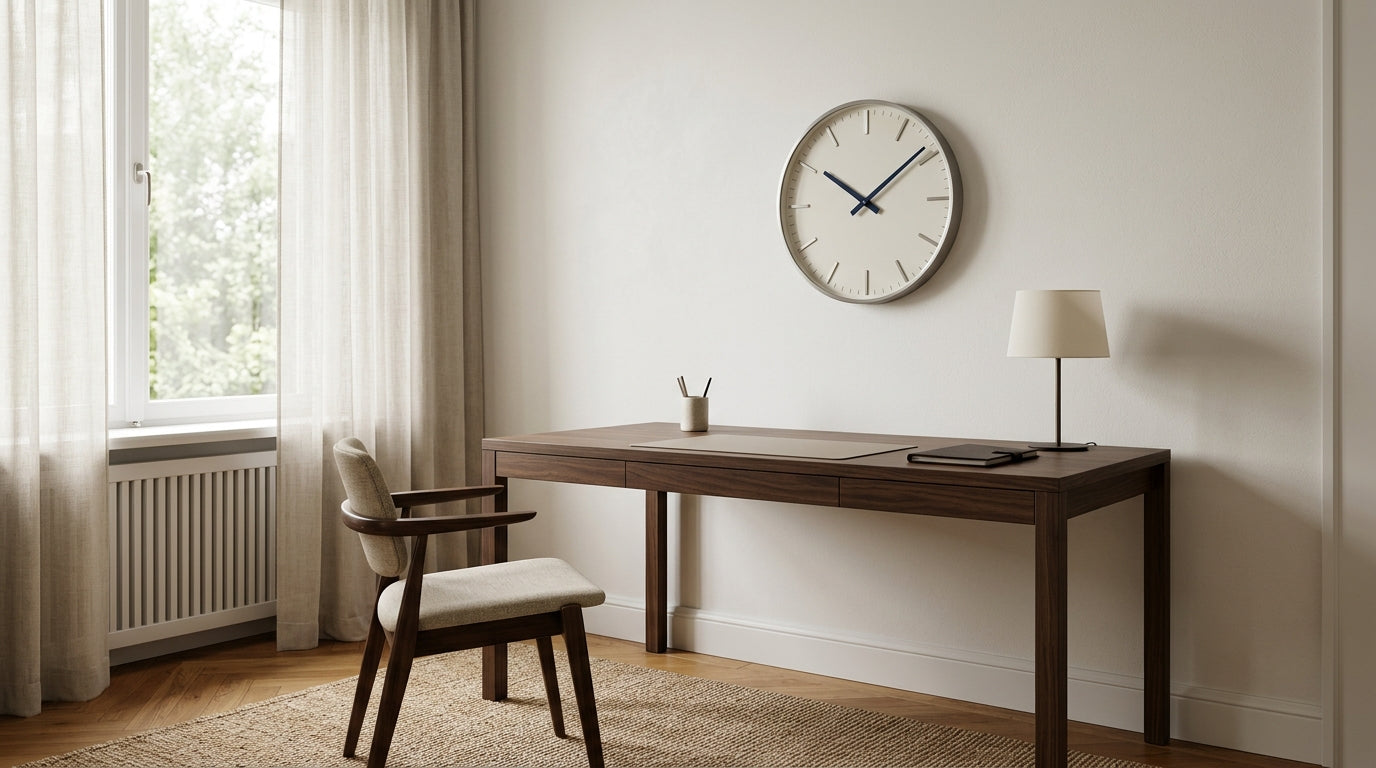 Comment positionner horloge murale au-dessus bureau hauteur idéale