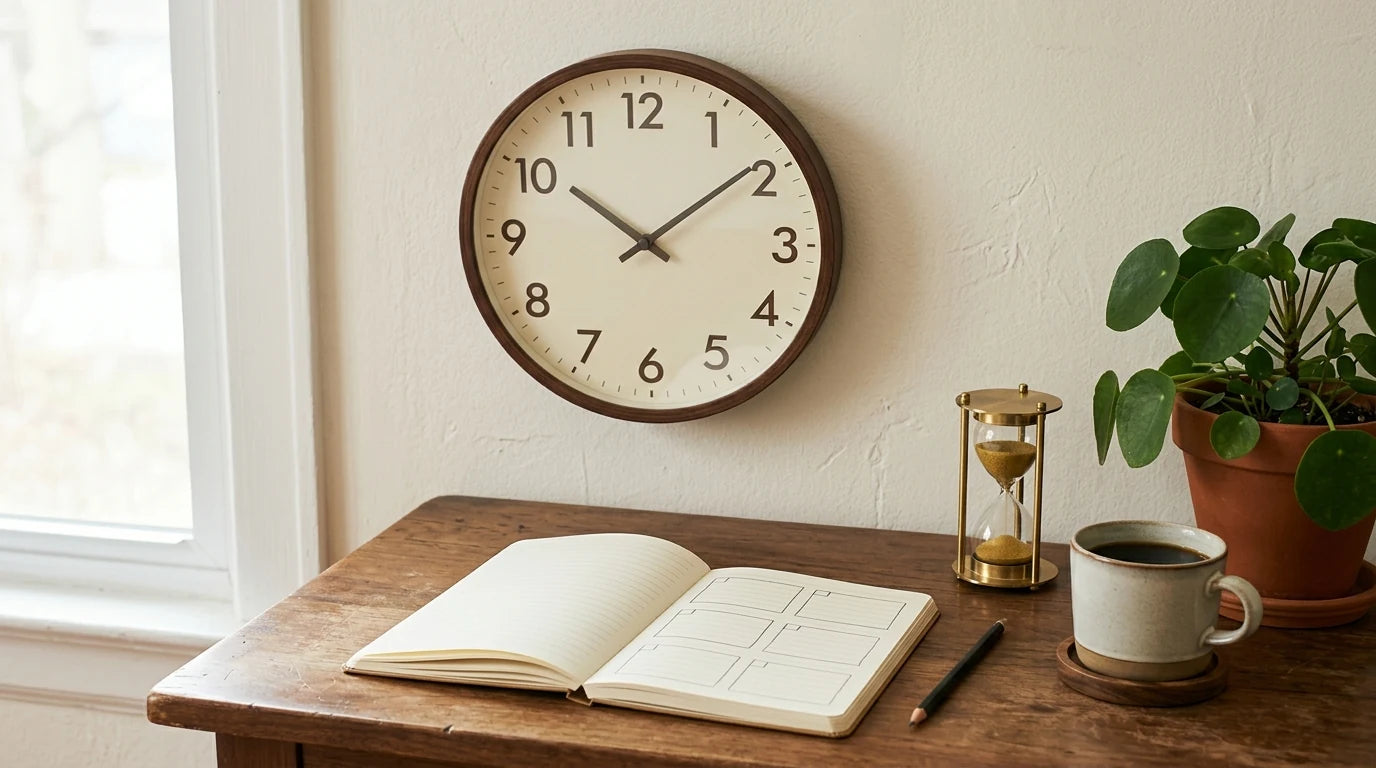 Horloge murale rythmant une routine Pomodoro de sessions de travail gestion du temps