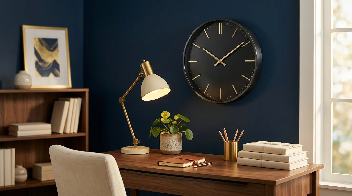 Horloge murale au style durable dans une chambre de pré-adolescent qui grandit avec l'enfant
