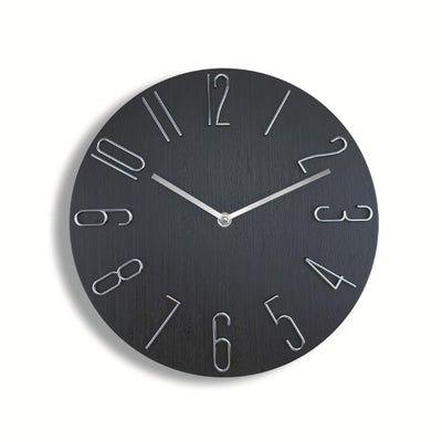 Horloge murale Bergen Noir Minéral cadre scandinave épuré