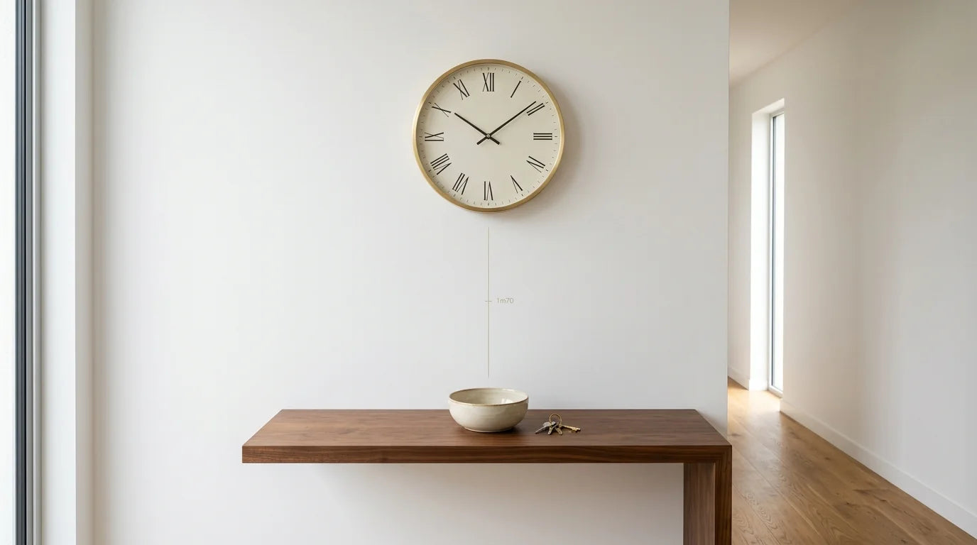 Hauteur idéale pour accrocher horloge dans entrée 1m70 du sol