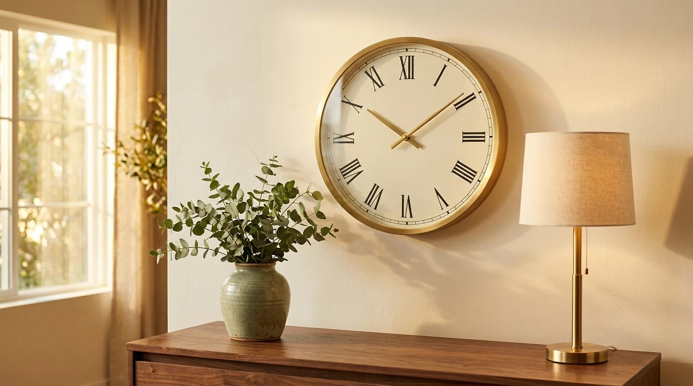 Horloge murale soigneusement entretenue avec un cadran net après des années
