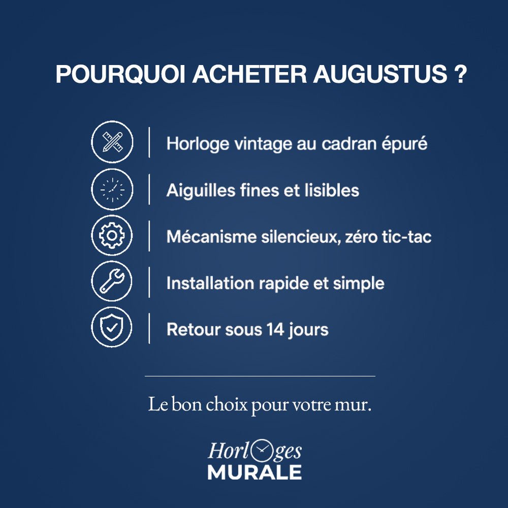 Horloge Murale Vintage - Augustus - L'Horloge Murale