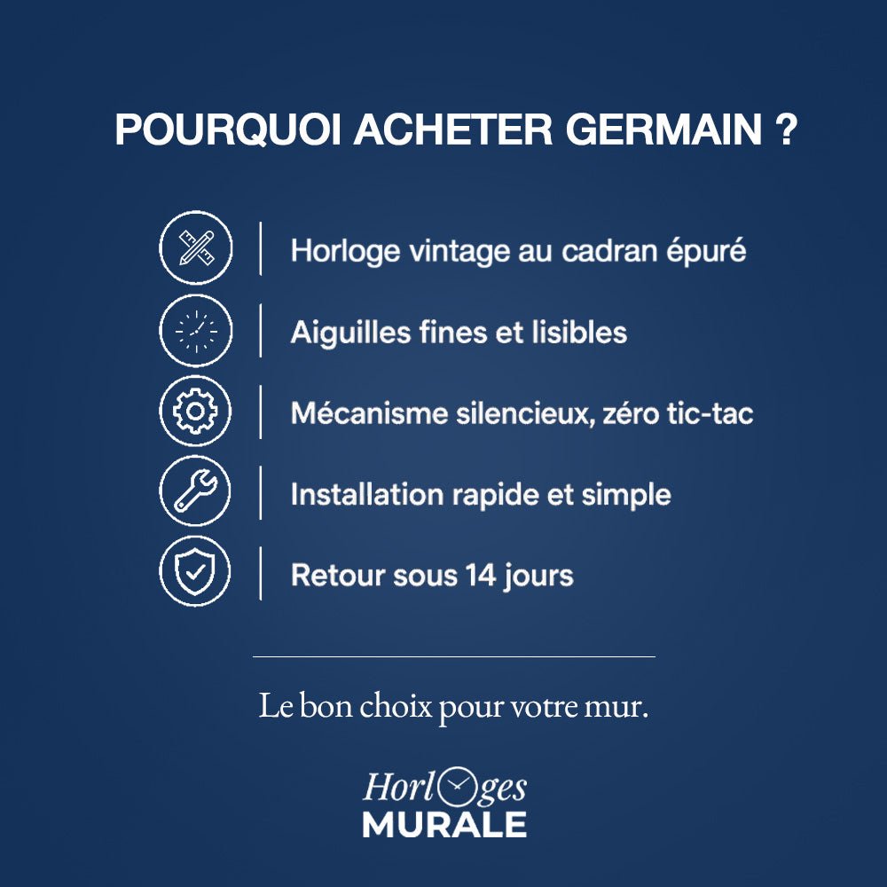 Horloge Murale Vintage Bois - Germain - L'Horloge Murale