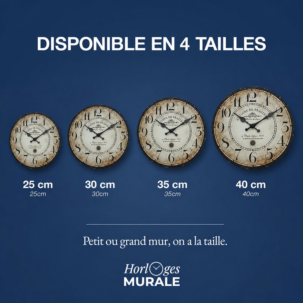 Horloge Murale Vintage - Montmartre - L'Horloge Murale
