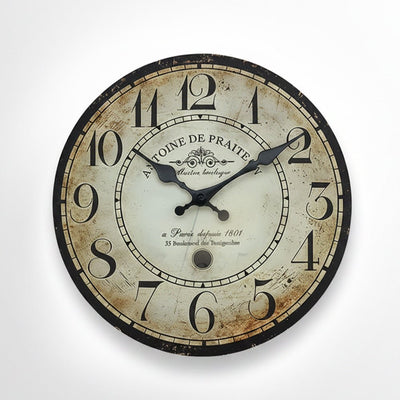 Horloge murale Montmartre bois patiné quatre tailles