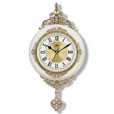 Horloge murale Versailles Champagne et Vert Impérial caractère palatial