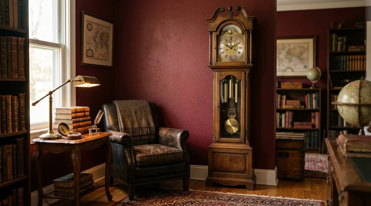 Horloge à pendule ancienne dans une collection d'antiquaire objet vintage précieux