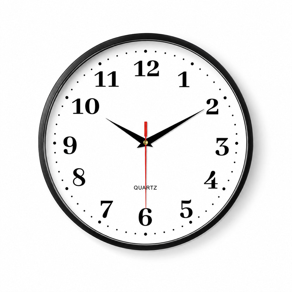 Horloge murale ronde Brest cadran blanc chiffres noirs