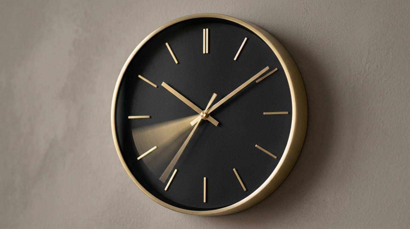Aiguilles d'horloge murale sweep silencieuse glissant en mouvement continu