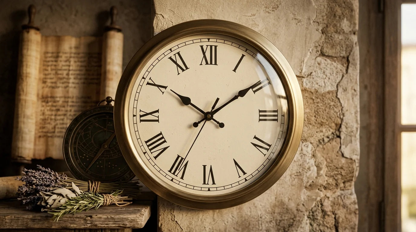 Cadran d'horloge 12 heures évoquant l'origine antique de la division du temps