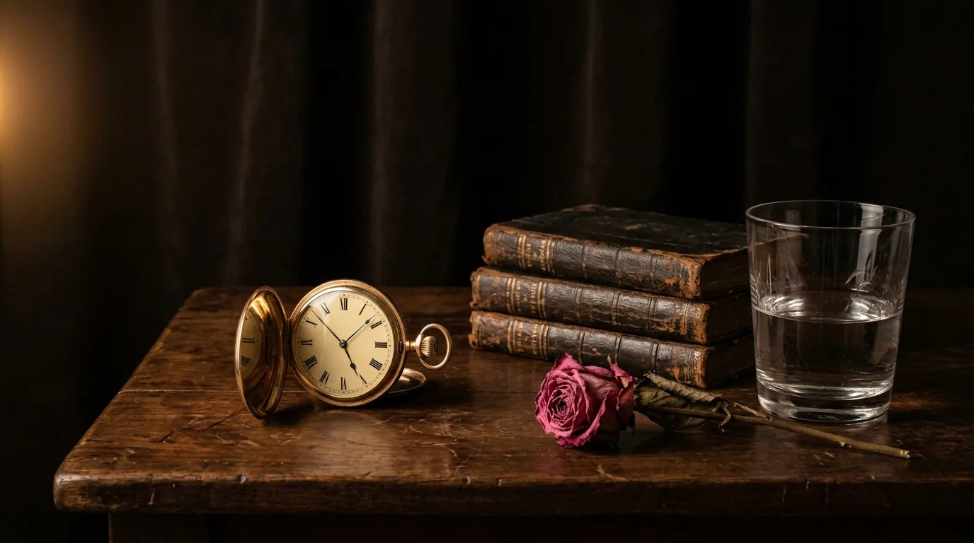 Horloge solitaire évoquant le tic-tac et la méditation philosophique sur le temps qui passe